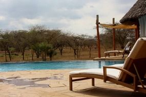 View from the hotel to the picturesque landscape of africa