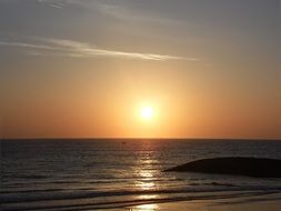 Sunrise on the beach of the hill