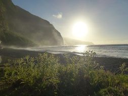 back light beach sunset