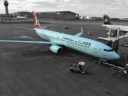 Turkish Airlines plane at the airport