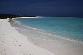white sand on the shore at Maldives