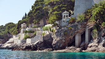 castle on the rocky coast in dubrovnik