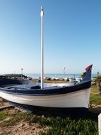 moored sailing boat in Vilassar de Mar