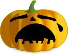 pumpkin in tears as a graphic image