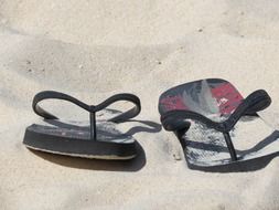 thongs on a sand