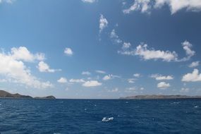 blue sea and rocks at skyline, seascape