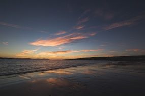 ocean beach at dusk