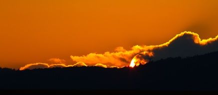 beautiful evening sunset in the sky afterglow clouds