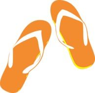 clipart of orange painted slippers