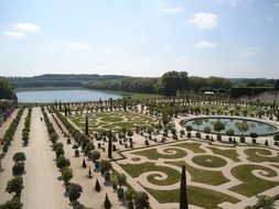 versailles palace garden sunny view