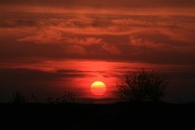 red sunset fire