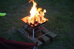 fire bonfire camping evening holiday