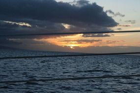 Sunset on the ocean in Hawaii