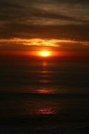 red sunset at horizon