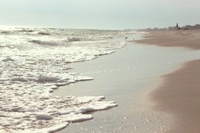 water waves on the shore