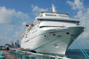 White cruise ship close-up