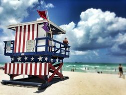 rescue booth at the beach in America