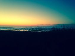 fairy sunset afterglow on the beach