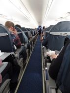 rows of seats in the plane