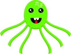 Green octopus clipart