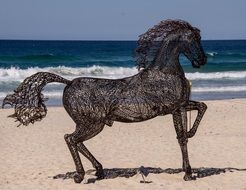 beautiful black horse sculpture