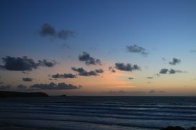 evening sky over the ocean coast