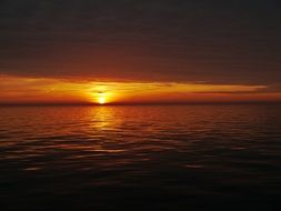 sea view and golden sunset