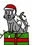 christmas cat drawing