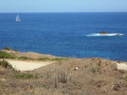 sailing boat in mediterranean sea