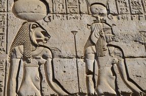 bas-relief of the Egyptian temple