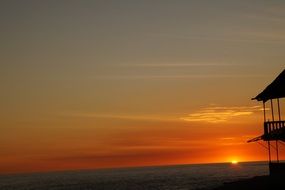 romantic sunset on the beach in Salvador