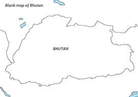 white map bhutan drawing