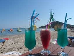 Cocktails on the beach in Greece