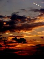 The sky at dusk at sunset