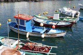 picturesque fishing boats on the pier