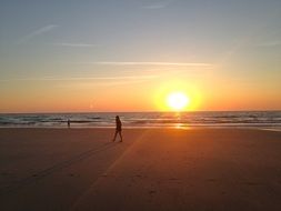 red beach sunset