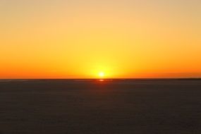 bright yellow sunset, germany, Sankt Peter-Ording