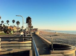 boardwalk on mission beach, usa, california, san diego