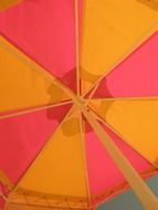 colorful sun parasol, bottom view