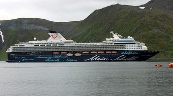 cruise ship off the coast