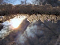 snow frost sunset