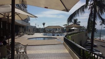 hotel terrace on the beach