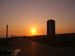 wonderful sunset evening beach