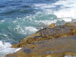 waves during the surf near the rocks