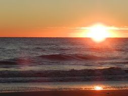 yellow beautiful sunrise on the sea