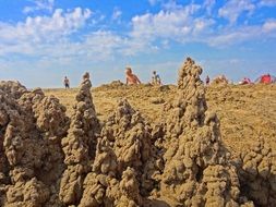 sand castle on the sea beach