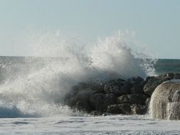 Rocky atlantic ocean beach