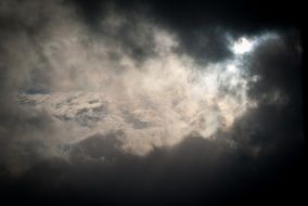 the light of the sun among the clouds