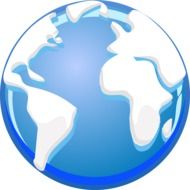 atlantic ocean on earth globe, illustration