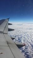 fly wing in clouds